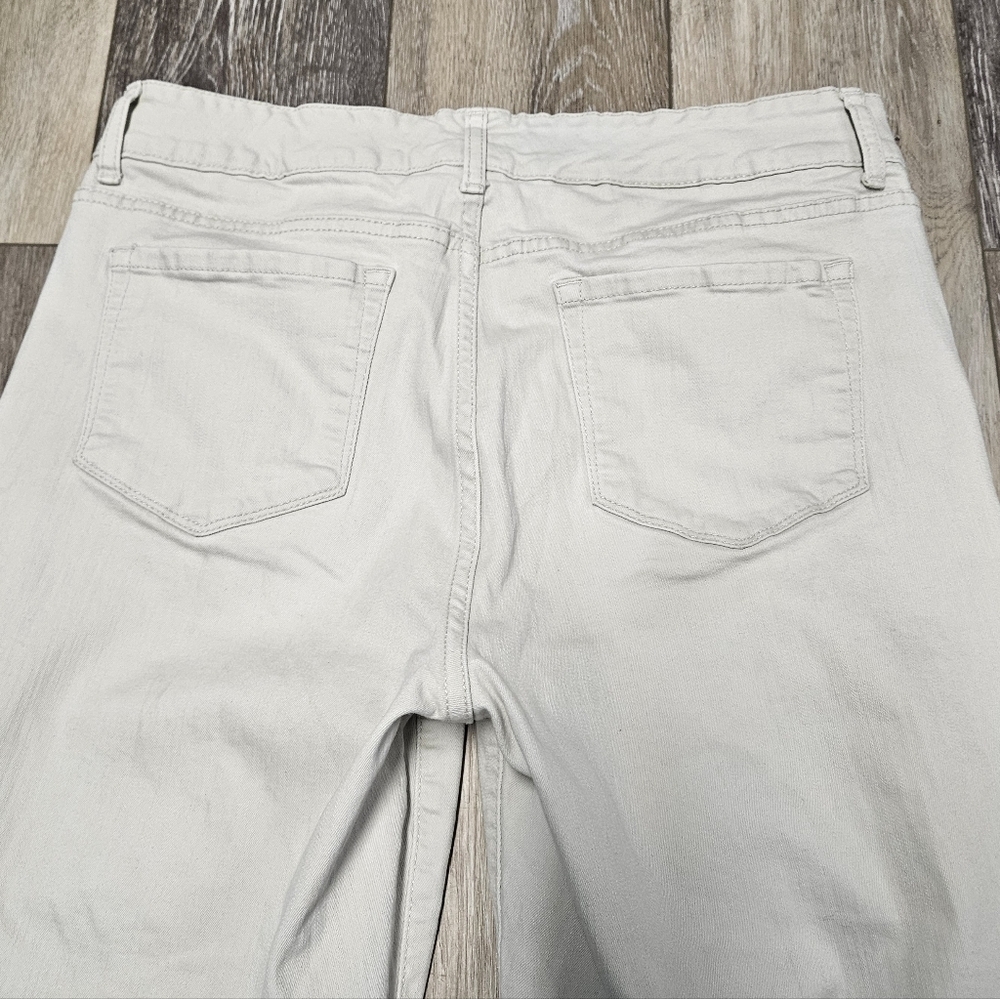 Code Bleu Chelsea Cropped Jeans White Cream Stretch Denim Women's 8 Casual - Picture 5 of 6